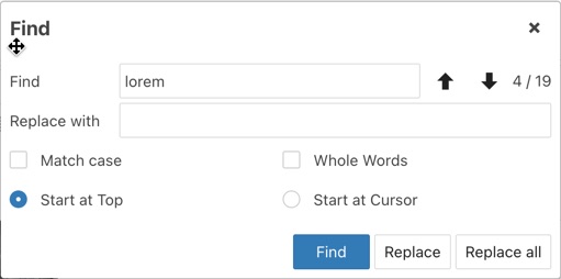 jce3 find dialog